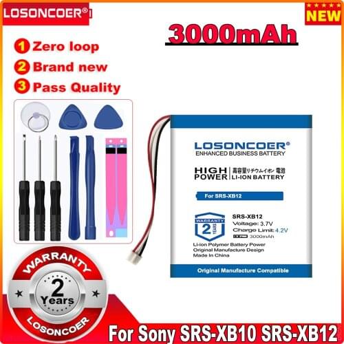 LOSONCOER 0 Cycle 100% New 3000mAh SF-08 Battery for Sony SRS-XB10 SRS-XB12 High Quality Replacement Accumulator