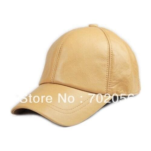 Unisex Fashion real leather Baseball CAP Ball Cap sheepskin Leather hat Stylish Baseball Ball Cap hats 12pcs/lot #3095