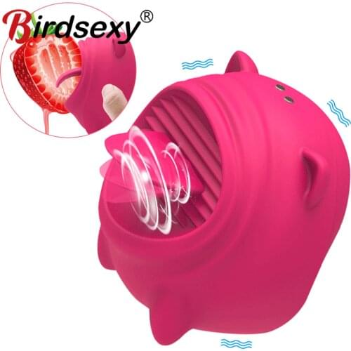 Soft Tongue Licking Vibrator G spot Clitoral Stimulator Mini Clit Adult Sex Toys for Women Rechargeable Nipple Female Masturbate