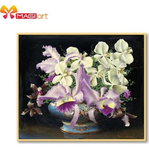 Cross stitch kits Embroidery needlework sets 11CT water soluble canvas patterns 14CT Flowers -NCMF353