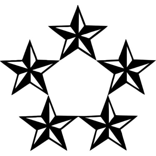 MIGNATIS - Interlocking with Five Star Sticker Paste Effect Mural Art Decal For Car Window Loptop Decoration Vinyl Stickers Wate