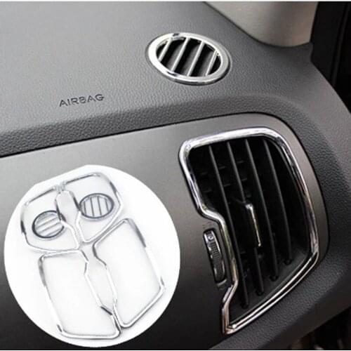 6pcs ABS Air Vent Decoration Trim Sticker Air Conditioning Outlet Sticker Air Vent Stickers For Kia Sportage R 2011- 2015