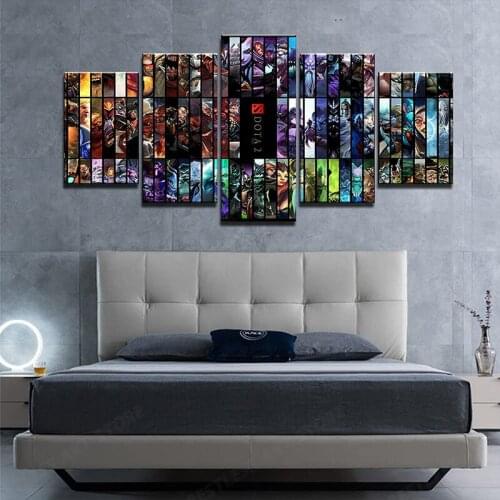 5 Pieces Wall Posters Video Game Dota Character Poster Canvas Prints For Living Room Wall Decor Unframed