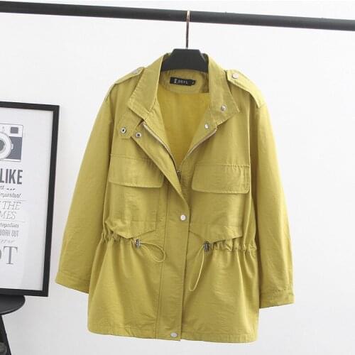2019 New Spring Autumn Windbreaker Female Belt Slim Coat Student Tops Outerwear Plus Size 4XL Casual Trench Coat Women LM097