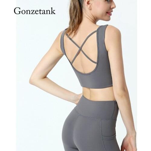 New Nude Bra Womens Yoga Beauty Back Shockproof Gathering High-intensity Sports Underwear with Chest Pad Running Fitness Bra