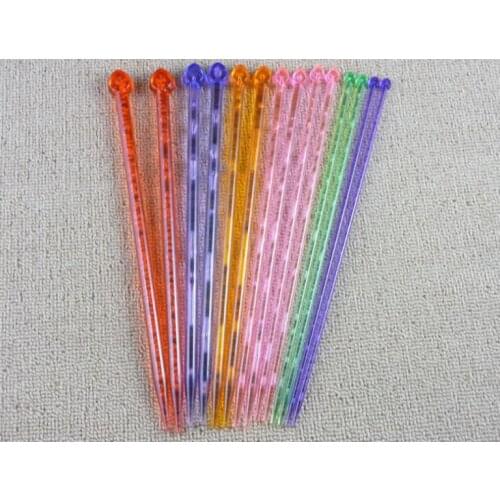 Wholesale 2pc/size 7size/set Multicolor Single point Straight Knitting Needle Plastic Knitted Needlework NEEDLE-763112