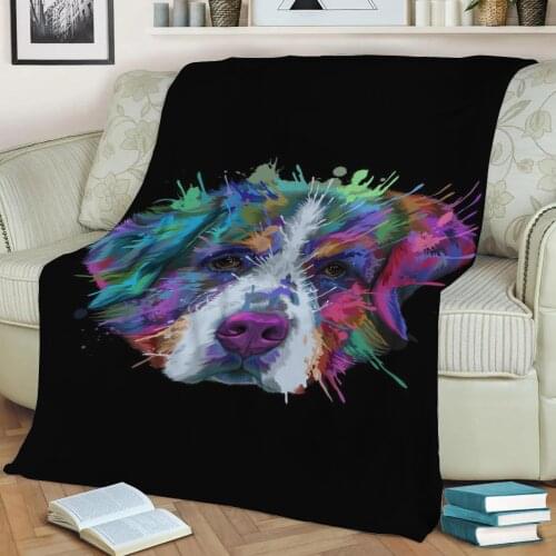Bernese Mountain Dog Art 3D Print Plush Blanket Throw On Sofa Home Decor Soft Warmth Washable Nap Blanket Dropshipping