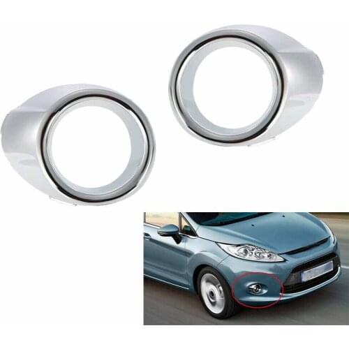 Plating Bumper Driving Fog Light Lamp Cover Bezel Hole for Ford Fiesta 2009-2012