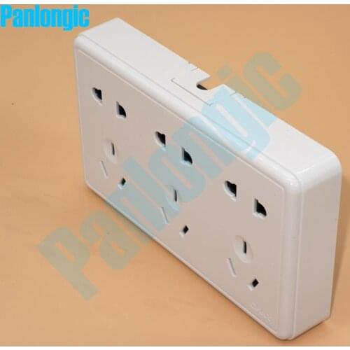 Surface Mounted Pure White 86 Type Wall Socket Panel 15-Pins Outlet Electric 10A Electrical Plugs Sockets 2 Holes And 3 Holes