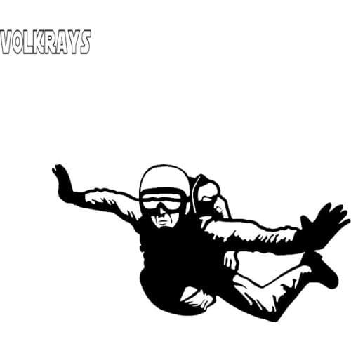 Volkrays Coolest Car Sticker Skydive Parachute Extreme Movement Accessories Reflective Waterproof Sunscreen,vinyl Decal,8cm*16cm