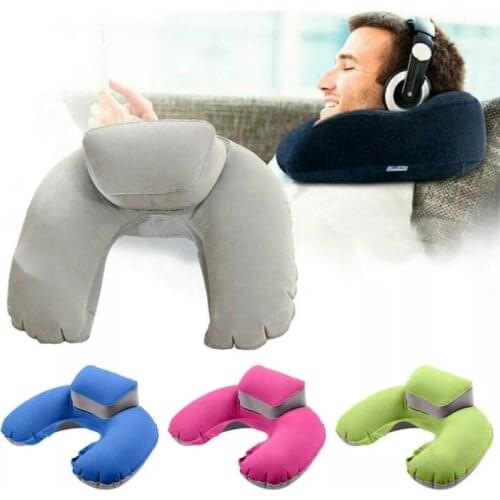 Foldable U-shaped Neck Support Pillow Inflatable Cushion Memory Foam Travel Pillow Neck Super Soft Pillows Air Plane