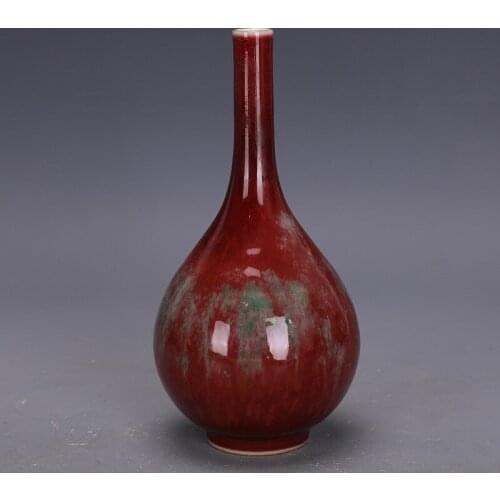 15 days validity:Cowpea red kiln PORCELAIN variable-glazed bile vase made in the Kangxi reign of the Qing Dynasty