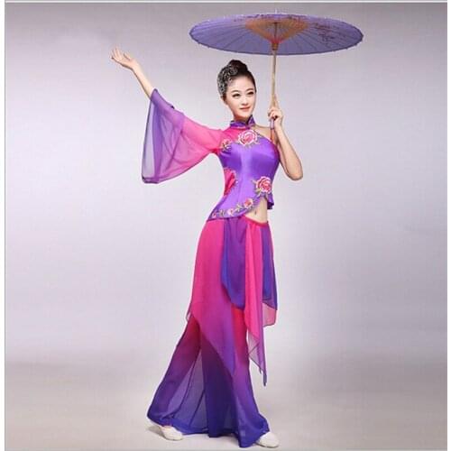 Costume Chinese Ancient Traditional Plus Size Dress Chinese Yangko Dance Costume Folk Dance Costume Fan Dance Costumes