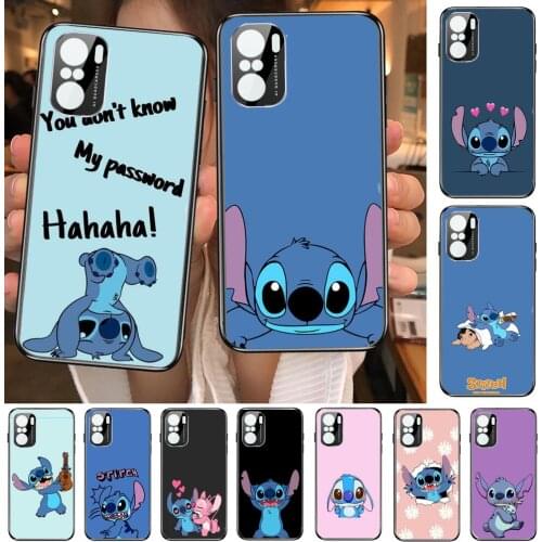 Stitch Funny Phone Case For xiaomi redmi POCO F1 F2 F3 X3 Pro M3 9C 10T Lite NFC Anime Black Cover Silicone Back Prett mi 10 ult
