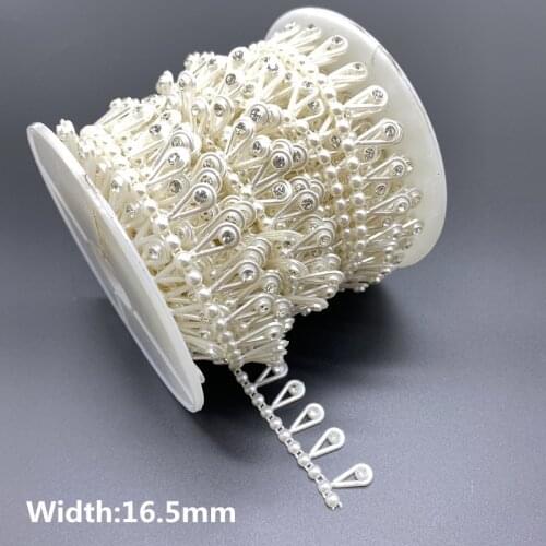 1Yards Chain Pearl Crystal Jewelry Chain Sew On Trims Wedding Dress Costume Applique Jewelry Making DIY Accessories #05