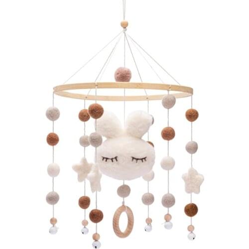 1pc Baby Bed Bell Mobiles Rattles Toys Cute Rabbit Stroller Toys Baby Hangable Many Shapes Rotating Bell Gifts for 0-12 Month