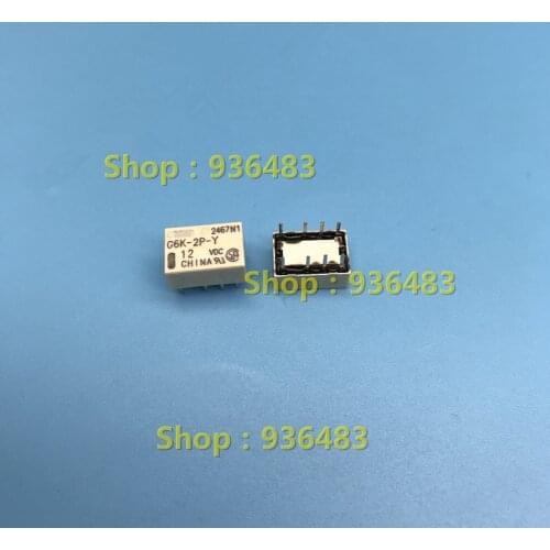 10pcs/lot relay G6K-2P-Y-12VDC G6K-2P-Y 12VDC 1A 12V 8-Pin two sets of conversion 8 feet
