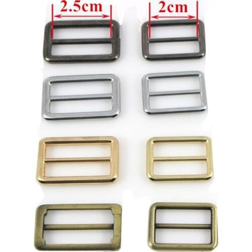 10pc Metal Tri-Glide Buckle 3 Bar Adjuster Slider Middle Center Buckles Strap Slider for Leather Craft Bag Shoulder Strap Belt