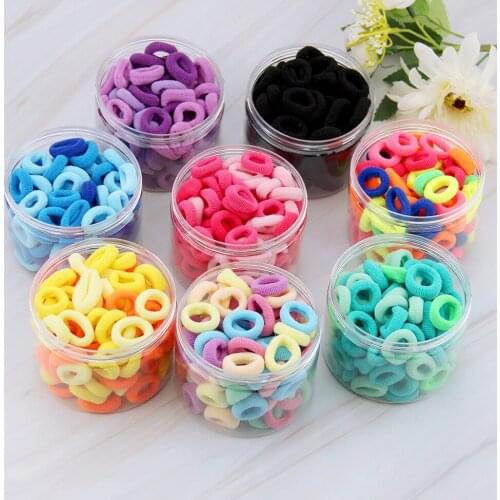 100PC Small Ring Hair Bands Girls Colorful Elastic Hair Rope Tie Gums Kids Rubber Band Ponytail Holder Hair Accessories headwear
