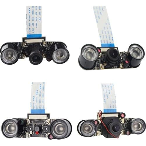 New 1080p 5MP IR Night Vision Camera 70° 160° Fish Eye Lens Auto IR-CUT Camera w/ 2pcs LED light for Raspberry Pi 4 3B+ Zero W