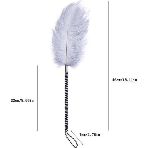22cm Flirting Tease Tickle Feather Stick for Adult Couples Game White Useful Erotic Sex Toy