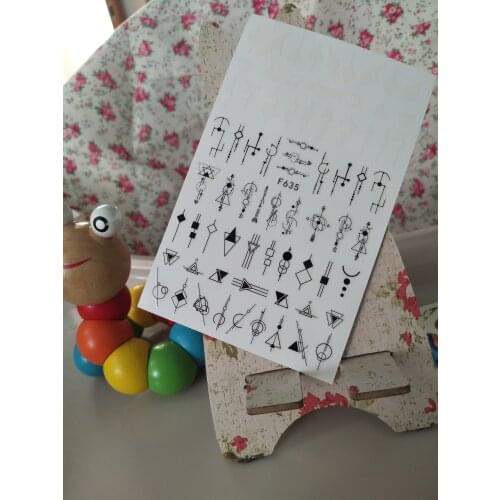 3D Nail Sticker Geometric Line Fox Slider Nails Art Decoration Wraps Decals Cute Design Adhesive Manicure Tips Stickers Pegatina