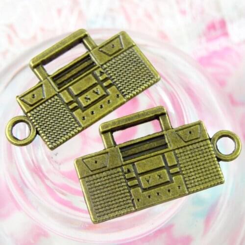 40pcs 23*13MM Recording Machine Charms Antique Bronze Color Pendant DIY Handmade Jewelry Accessories