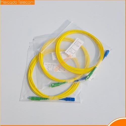 50PCS Jumper SC UPC to SC APC Single-mode optical fiber Optic patch cord 2.0mm PVC G657A SM FTTH Optic Cable 1m 2m 3m 5m