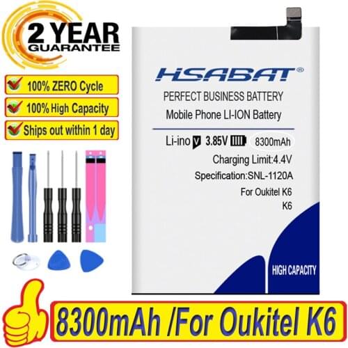 100% Original HSABAT 8300mAh Battery For Oukitel K6