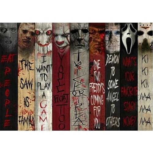 Diamonds painting 5d Diy Full of round diamond home embroidery Decoration Skull Head Halloween puppet style Horror pattern P1229