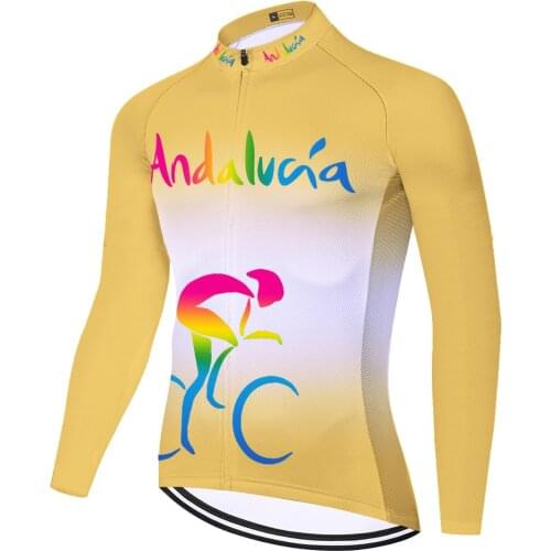 Andalucia Summer Spirng 2021 Manga Larga Ropa Hombre Cycliste Homme Jersey Abbigliamento Maillot Velo Ciclismo Masculino