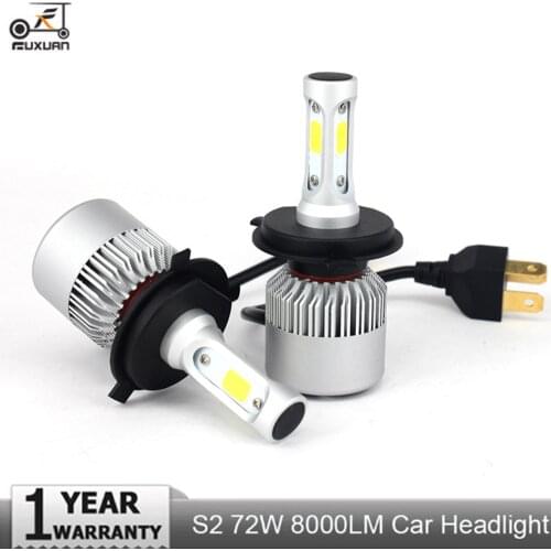 FUXUAN S2 led 72W 8000lm Car Headlight H7 LED H4 Bulb HB2 H1 H3 H11 HB3 9005 HB4 9006 9004 9007 9012 Auto Lamps Fog Lights 12V