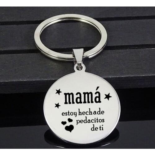 Mama Keychain 2021 New Design Stainless Steel Keyring Jewelry Factory Price for Mother Keychain for Girls Anime Keychain
