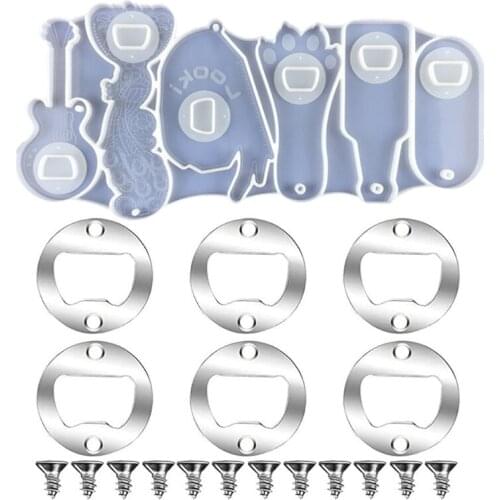 M2EA Crafts Bottle Opener Epoxy Resin Mold Beer Opener Corkscrew Silicone Mould Tool