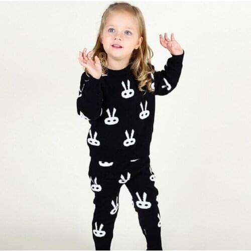 Kids Tops Hoodie Top Pant Leggings 2pcs Cute Rabbit Animals Kids Baby Clothes Set Warm Outfits Christmas Baby Boys Girls Clothes
