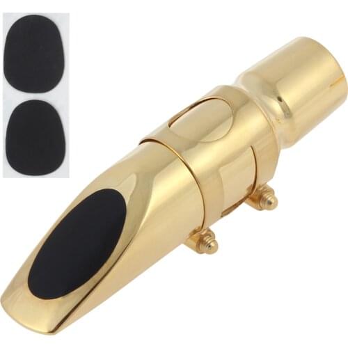 Eb Professional Gold Plated Metal Saxophone Mouthpiece 8 for Jazz Alto