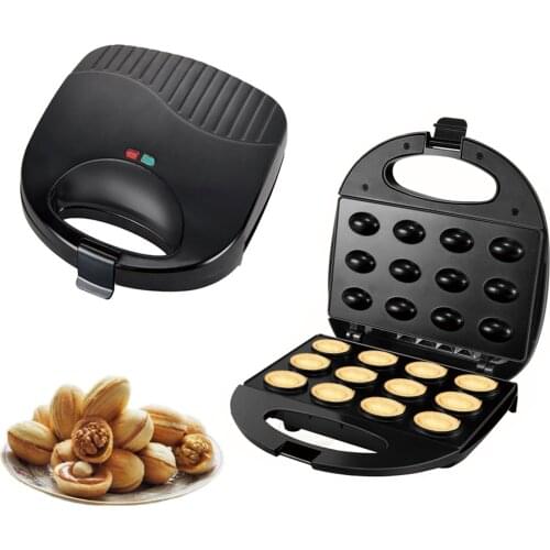 Mini Electric Walnut Cake Maker Automatic Nut Waffle Bread Cake Machine Sandwich Iron Toaster Breakfast Pan Oven Baking Machine