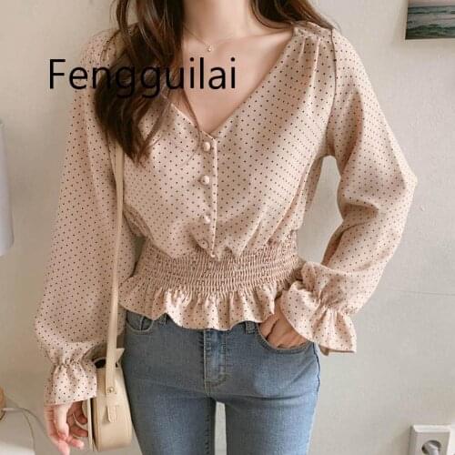 Fengguilai Polka Dot Blouses