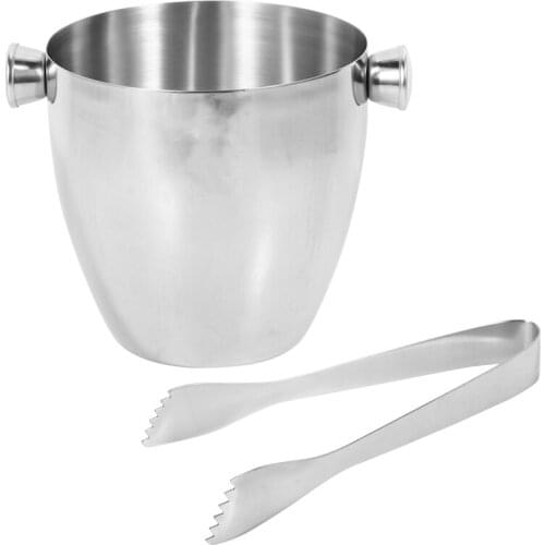 Hot YO-1.5L Stainless Steel Ice Bucket Ice Wine Bucket Champagne Ice Squar Beer Bucket Hotel Room Bar Supplies