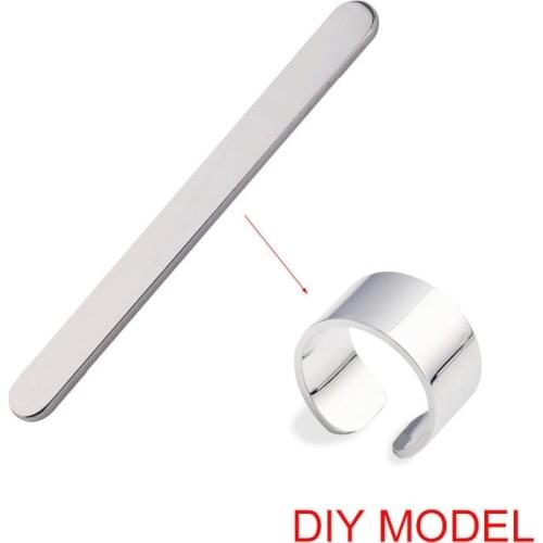 Blank Plain Mirror Polished Cuff Ring Stainless Steel Opened for DIY Handmade Laser Engraving RingBar Jewelry Making Accessories