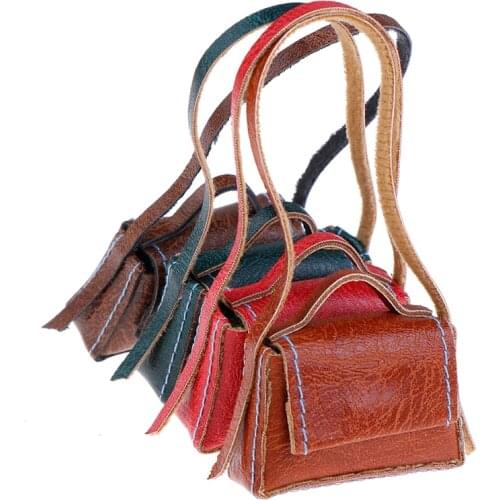 Hot Sale 1:6 Dollhouse Miniature Leather Handbag Purse Ladys Shoulder Bag Fashion Dolls Accessory Dolls Accessories