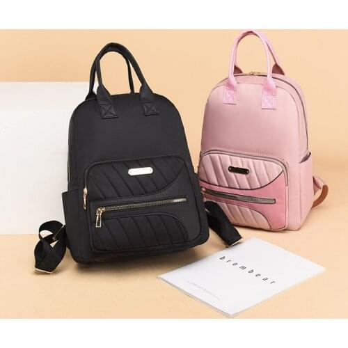 2021 Fashion Womens Backpack High Quality Waterproof Oxford School Bag Solid Large Capacity Light Travel Backpacks Handbag