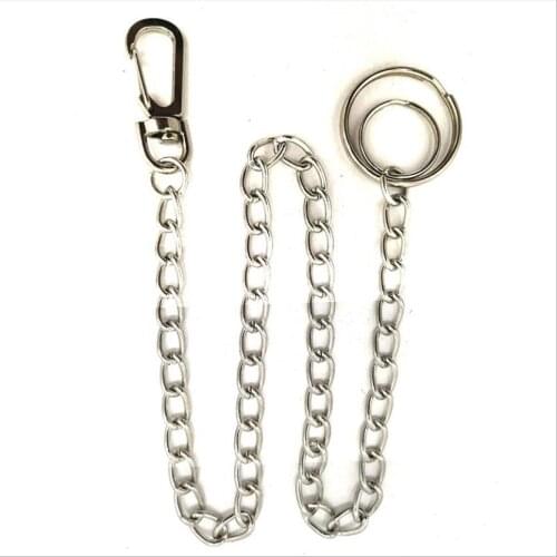 2019 New Metal Wallet Belt Chain Rock Punk Trousers Hipster Pant Jean Keychain Silver Ring Clip Keyring Mens HipHop Jewelry
