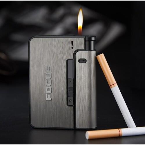 Jet Torch Turbo Lighter New Automatic Cigarette Case Lighter Cigar Box Holder Windproof Gas Lighter Refillable Fire Butane