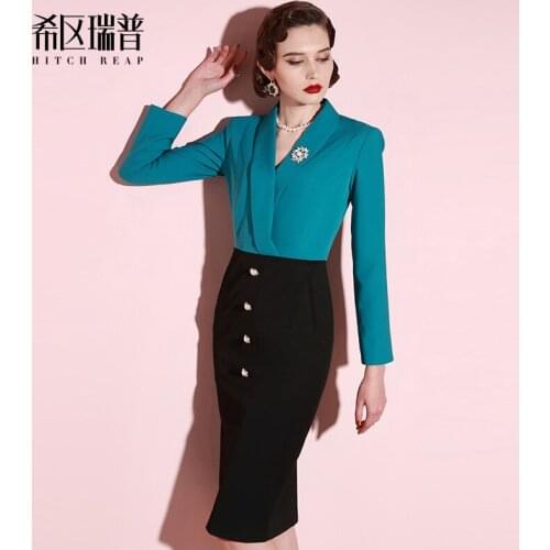 High End Slim Waist Long Sleeve 2021 Spring And Autumn New Ladies' Professional Dress Femininity