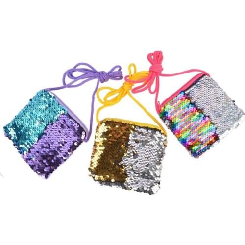 New Fashion Children Coin Purses Mini Coin pocket Wallet Mermaid Sequins Money Bags Cartoon Change Wallets Kid Gift