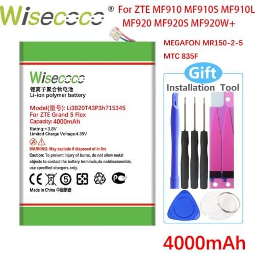 Wisecoco LI3820T43P3H715345 2900mAh New Battery For ZTE Grand S Flex / For ZTE MF910 MF910S MF910L MF920 MF920S MF920W+ Phone