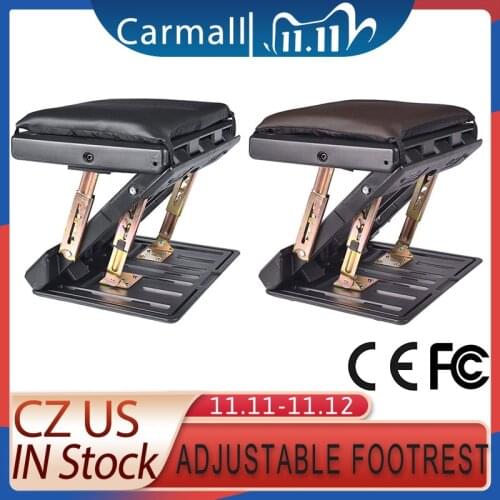 4-Level Height Adjustment Footrest With Removable Soft Foot Rest Pad Max-Load 120Lbs With Massaging Beads For Car Under Desk