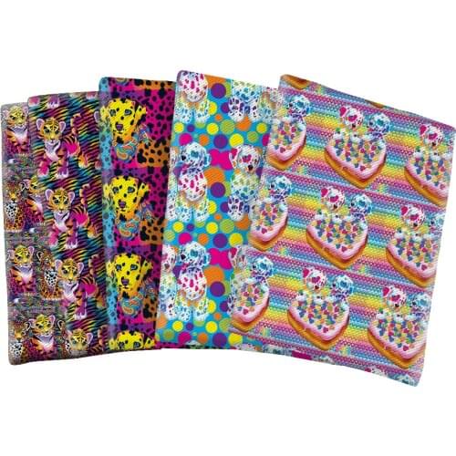 Magic Lisa Frank Character Printed Twill Polyester Cotton Fabric for DIY Hair Bow Scarf Home Textiles Materials 50*145cm