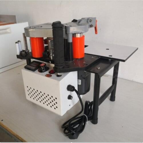 SC-40 Edge Banding Machine Portable Wood PVC Two-sided Gluing Edge Bander with Tray & Cut Adjustable Speed 110/200V 1200W 1000ml